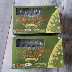(set of 2) C7 Clear Indoor/Outdoor Lights (25 per pack)